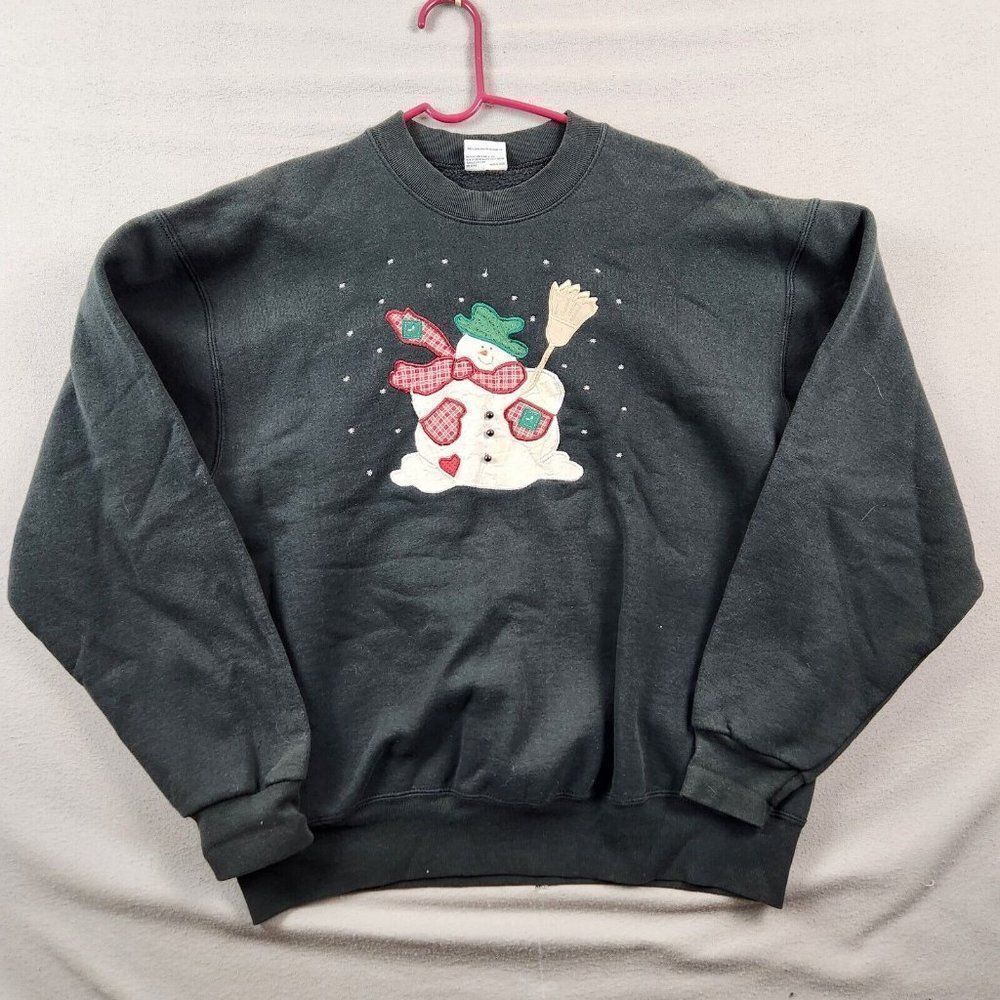 Vintage Pro Spirit Select Sweats Snowman Unisex XL Black Grandma Sweatshirt